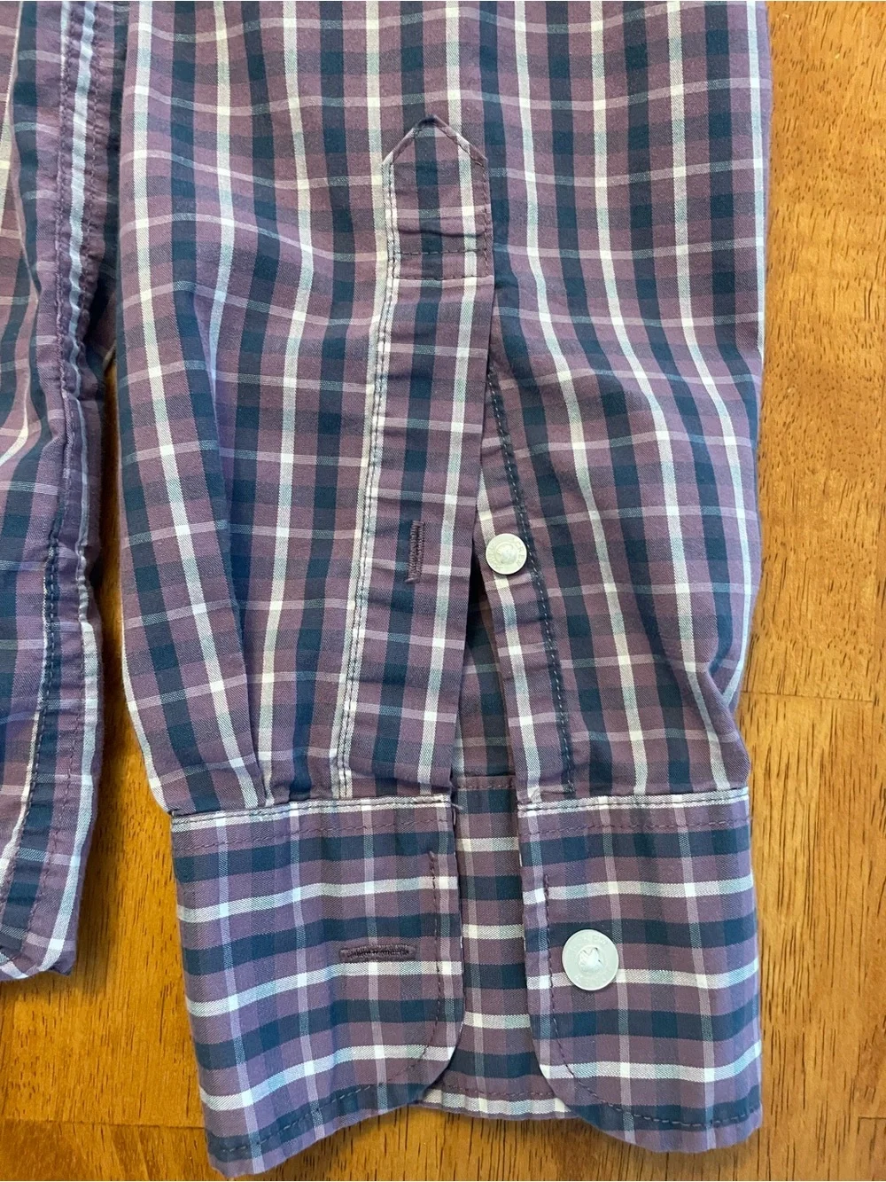 J. Crew Men’s Button-Down Plaid Shirt in Purple and Navy
